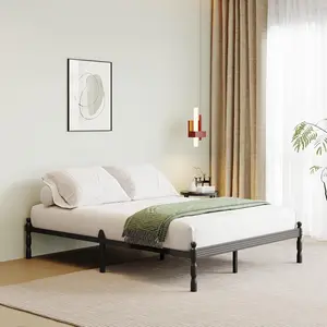 18 Inch High Metal Bed Frame  Size No Box Spring Needed, Platform  Bed Frame,  Mattress Sliding, Easy to Install, Noise Free