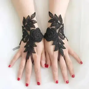 Fingerless Lace Bridal Wedding Gloves, Handmade Elegant Women Accessories Perfect for Wedding Ceremonies and Themed Parties