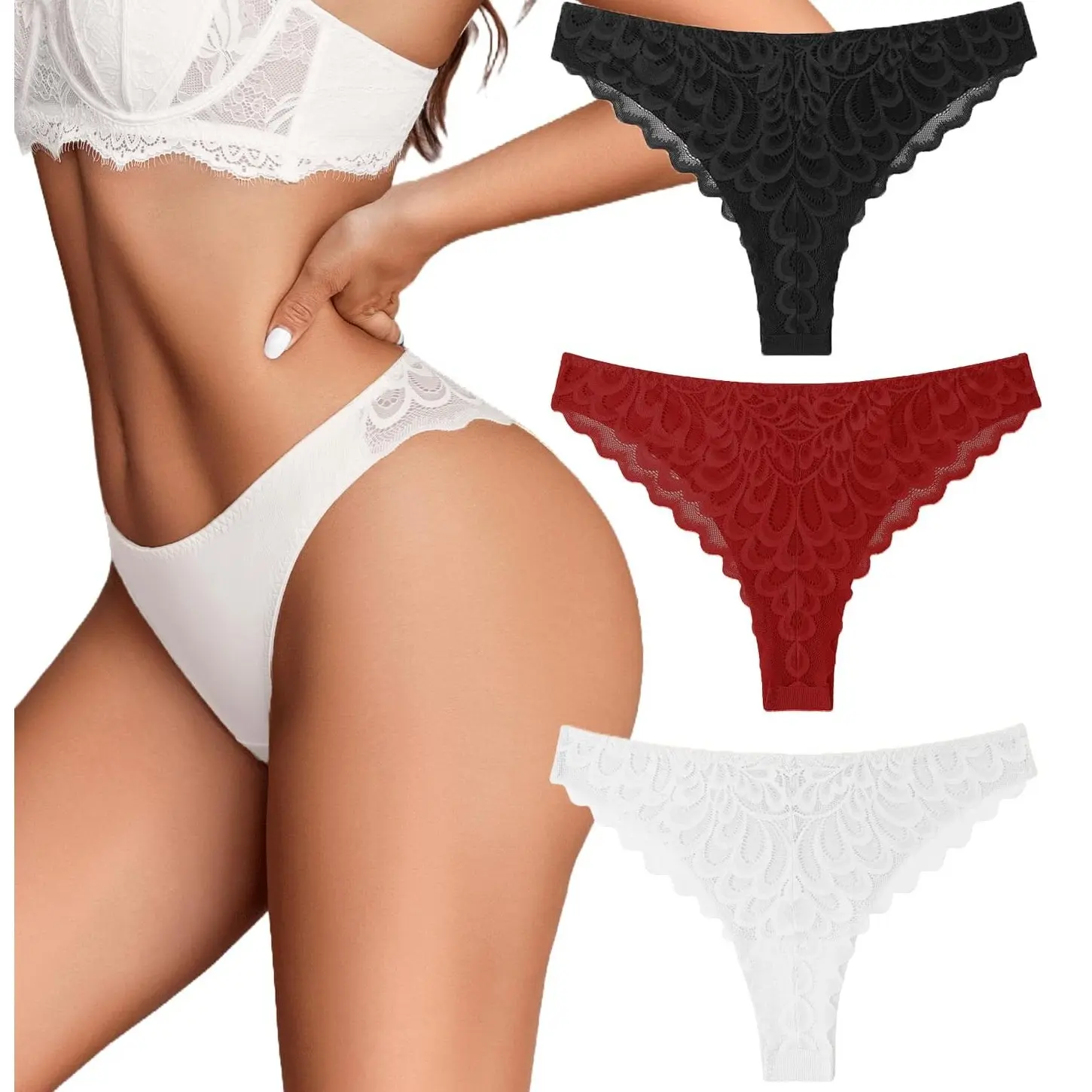 Avidlove 1 or 3 Pack Cheeky Underwear for Women Lace No Show Bikini Soft Breathe hipster panties
