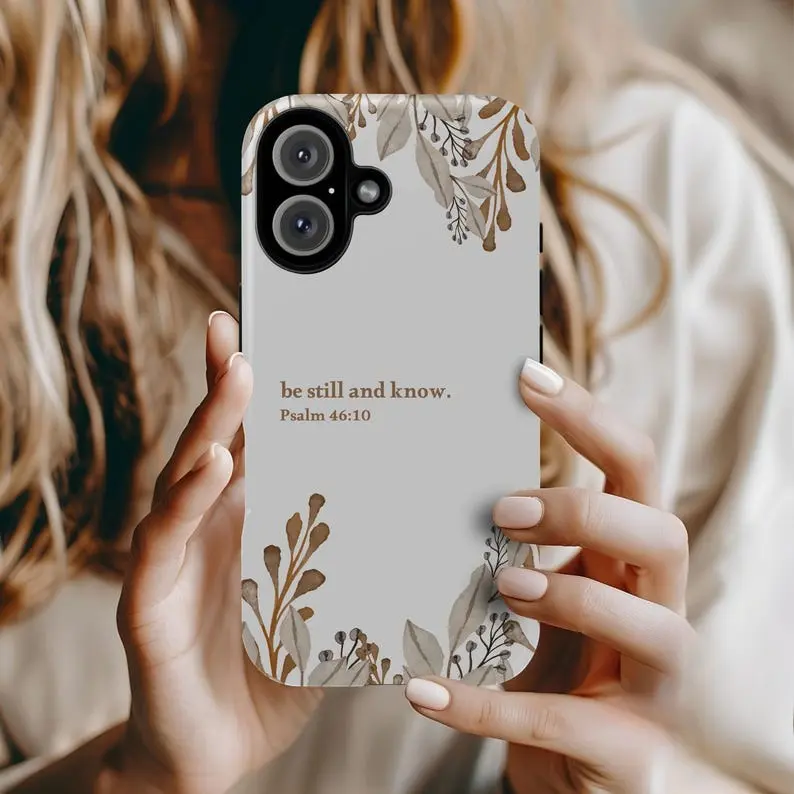Be Still and Know Christian Phone Case IPhone Samsung Google Phone Cover Floral Phone Case Psalm Bible Verse Cell Phone Cover Religious Case,phone Case Suitable for Iphone 11/12/13/14/15/16/17 Pro Promax Plus Air and Samsung S22/S23/S24/S25 Plus Ultra Fe,