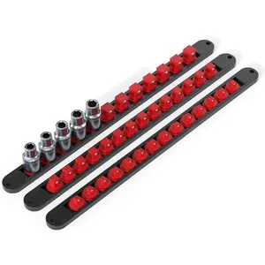 3PCS 360° Organizer Twist Lock,3/8 1/4 1/2 Rails, Quality Holders for Tool Box ,Tool Carts,Contains up to 40 Clips (Blue, Red and Black)