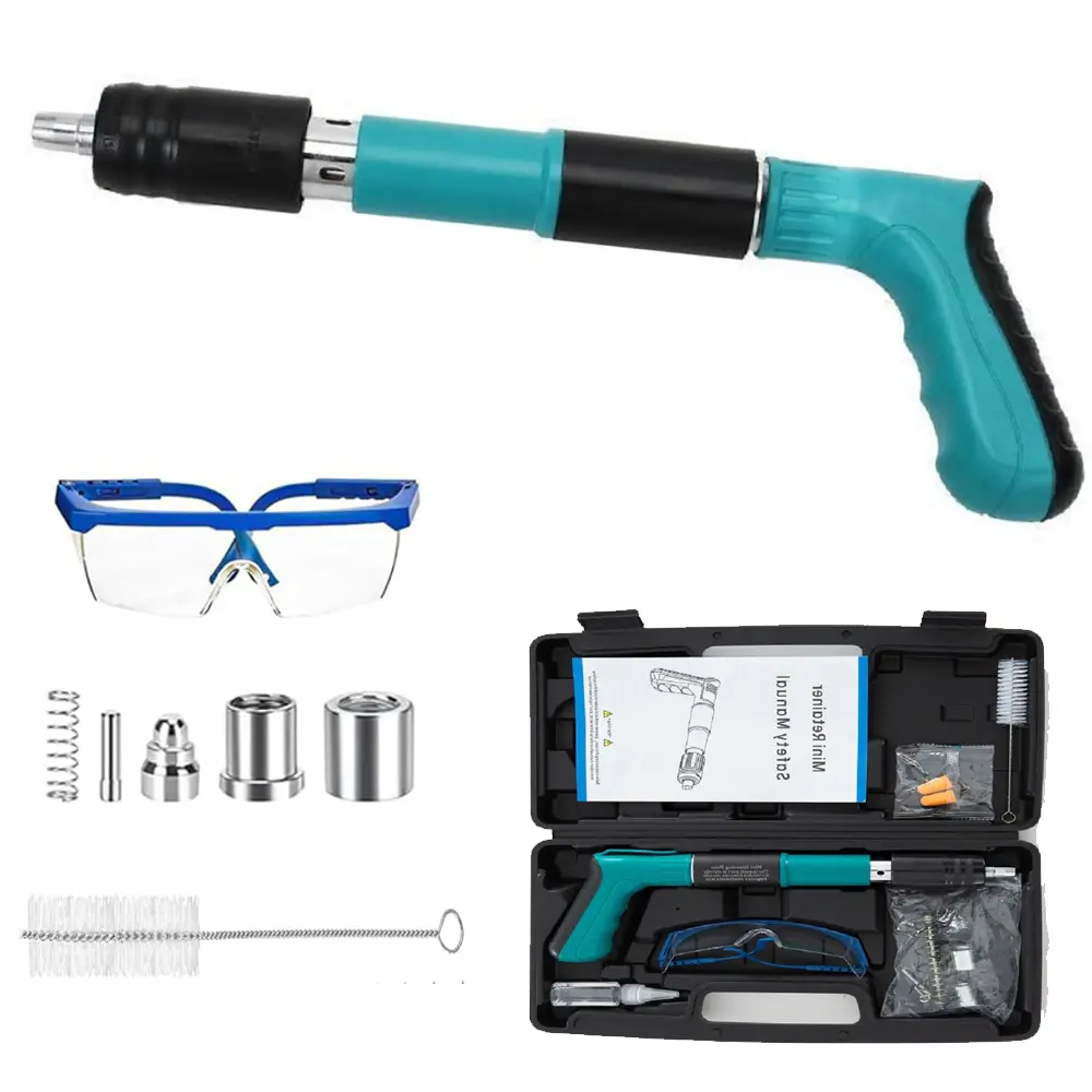 Concrete Nail Gun, Heavy Duty Handheld Concrete Nailer, Manual Mini Steel Nail Gunl, Wall Fastening Power Tool, Professional Nailgun for Construction DIY,Ceiling fixation