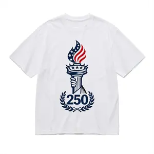 Funny Graphic Print T-Shirt 2026 American 250th Anniversary Commemorative Men 100% Cotton Short Sleeve Crew Neck Unisex Casual Tee Shirt Comfortable Menswear Streetwear Men's T-shirts ideal Gifts for Friends Family Lover