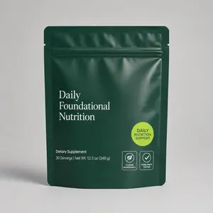 Edible Protein Powder with Dietary Vitamins - Daily Foundational Nutrition Supplement, 30-Day Supply, 13.8oz Carrying Case