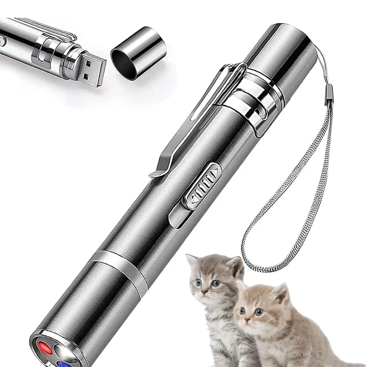 BEGRIM Interactive Cat Laser Toy – Red Light Wand for Cats & Kittens, Battery Operated Chase Toy