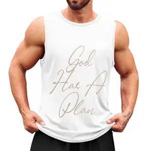 Streetwear Vintage Tee for Men – Dual Sided 'God Has His Own Plan' Letter Print on 230 Cotton