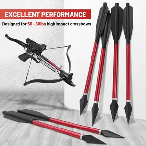 Aluminum Mini Crossbow Bolts 6.7 Inch Mini Crossbow Arrows with Sharp Removable Tips Pistol Crossbow Bolts for 50-80lbs Crossbow Hunting Target Practice