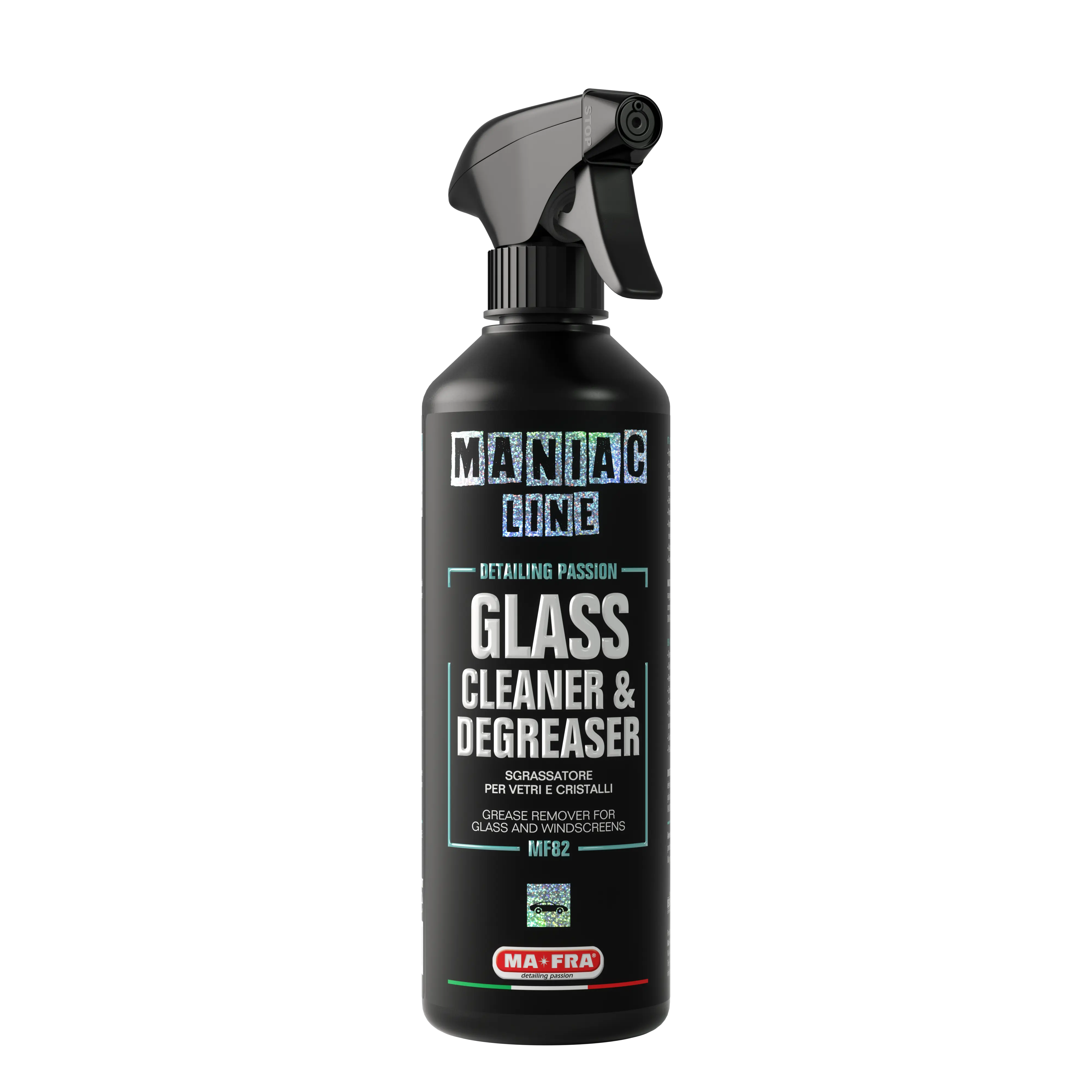 Maniac Line Glass Cleaner & Degreaser Spray | Ammonia-Free, Streak-Free | Tint Safe | 500ml