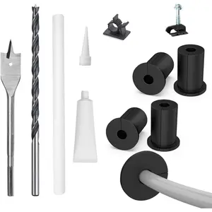Cybertron Tools Starlink Cable Routing kit for 3/4inch Wall Hole,4PCS starlink Wall Grommets Accessories for Cables Pass Through mounting kit Including 3/4" Spade Drill bit,Wall Wires cilps and Cable Routing Tool