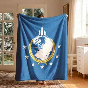 Super Earth Theme Flannel Blanket, Large Size, Soft Lightweight Warm, Perfect for Bed Sofa Office Camping Travel, Ideal Gift