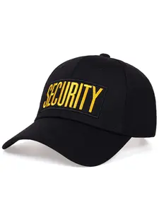 Unisex Security Embroidered Baseball Cap, Adjustable Outdoor Sun Protection Hat, Casual Fitted Design for Spring & Fall Travel, Outdoor Activity