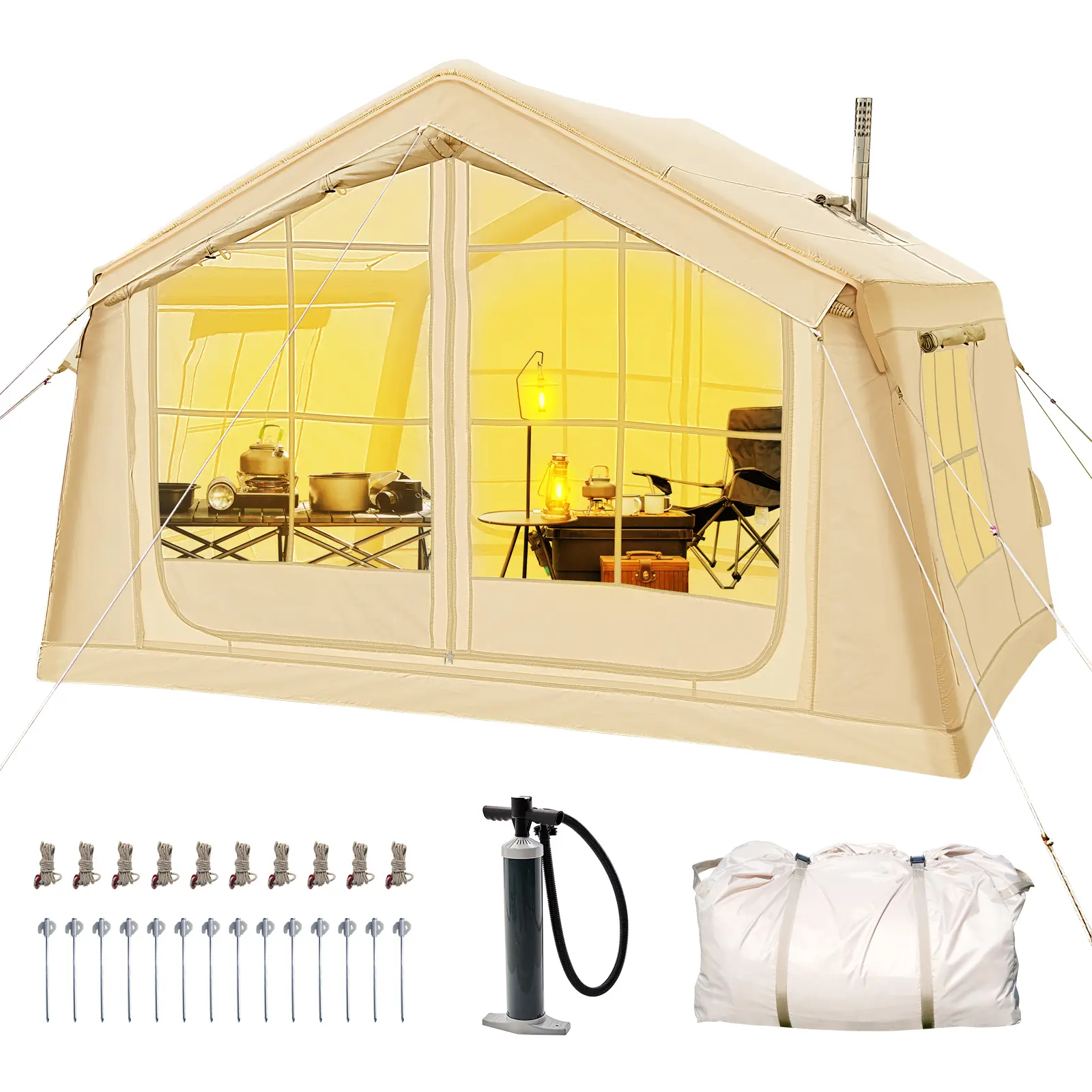 6 Person Tent,10.5ft X 8.2ft X 6.9ft