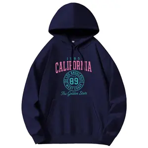 Sunland Trendy Queen "California" Pattern Oversized Hoodies Fleece Sweatshirts Fall Fashion 2025 Pullover Sweaters Winter Clothes