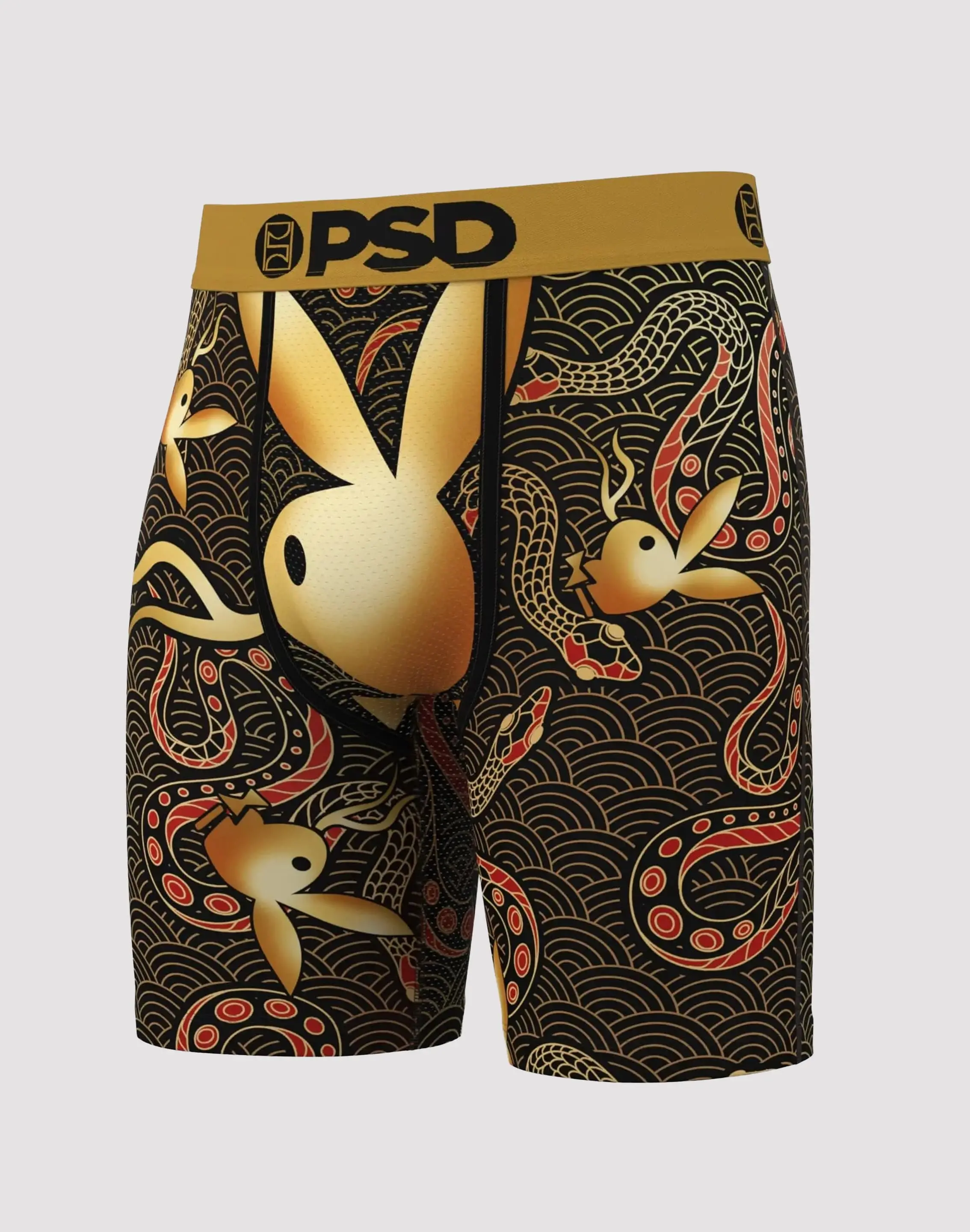 Mens Psd Underwear Playboy Snake Boxer Briefs