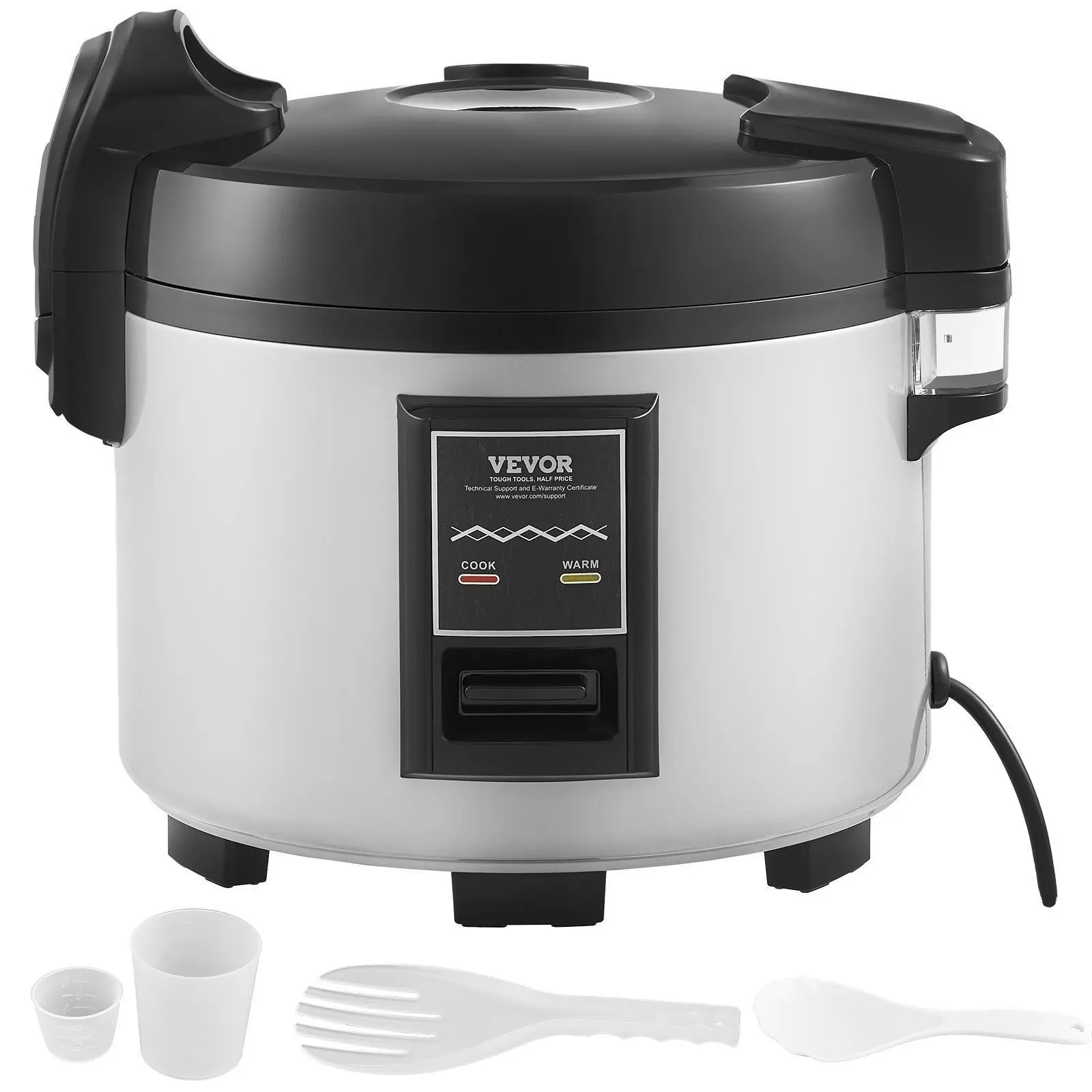 【Summerfinds】VEVOR Commercial Rice Cooker, 60-Cup Rice Cooker, 13.74 Qt / 13 Liter Large Rice Cooker and Warmer with Nonstick Inner Pot, Fast Cooking and 12-Hour Keep Warm, with Rice Cup and Paddle, for Restaurant
