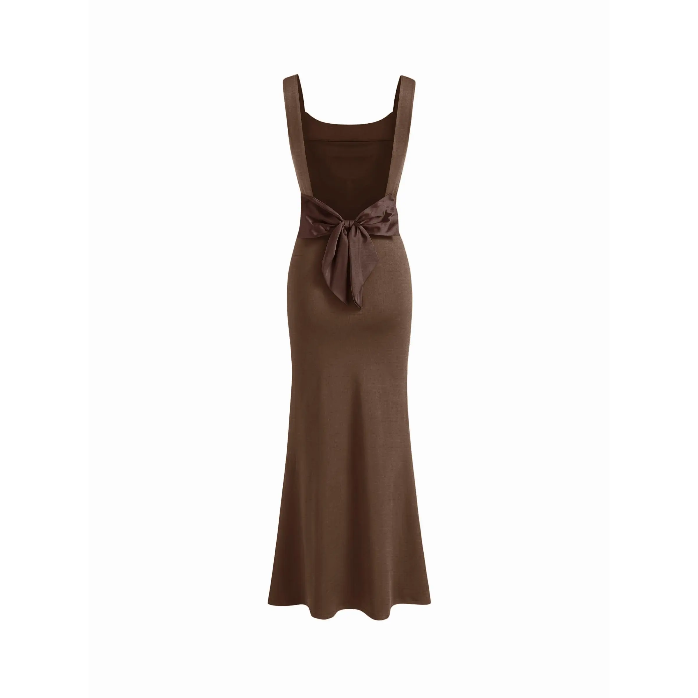jacquard scoop neckline solid bowknot layered maxi dress jacquard scoop neckline solid bowknot layered dress