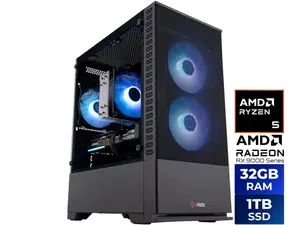 ABS Cyclone Aqua Gaming PC - Windows 11 - AMD Ryzen 5 9600X - Radeon RX 9060 XT 16GB - 32GB DDR5 6000 - 1TB M.2 SSD
