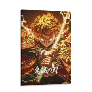 Zenitsu Agatsuma Poster, Vibrant Anime Wall Art, Perfect for Otaku Room Decor, Manga Art, Gift for Anime Fans