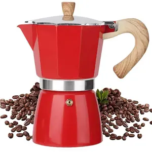 Moka Pot, Stovetop Espresso Maker, Italian Coffee Maker, Stovetop Cuban Coffee Pots and Espresso Maker Percolator - Red