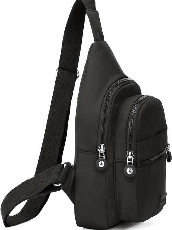 Multifunctional Crossbody Bag, Lightweight & Adjustable Sling Pack for Men & Women, Water-Resistant Nylon with Zipper Pockets for Travel, Lightweight Crossbody Bags, Compact, Multi-Pocket, 5-In-1 Carry Style