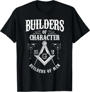 Mason Freemason Masonic Symbol Square & Compass Shriner Summer Casual Shortsleeve Cotton T-Shirt