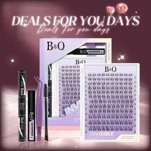 Flora Kit l B&Q Angel Lashes Style,Ultra-Thin Invisible Band Natural Look Cluster,Less is More,Featherlight and Wispy Eyelash for DIY Extensions,C Curl 8-18mix Lightweight Fake Lash Makeup Cosmetic #tiktokshopmemorialday #dealsforyoudays
