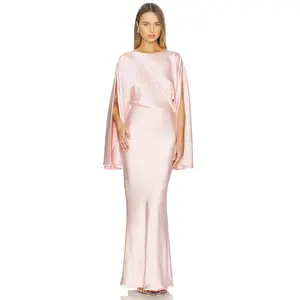 Norma Kamali Reverse Obie Gown With Long Sleeve in Ballet Pink