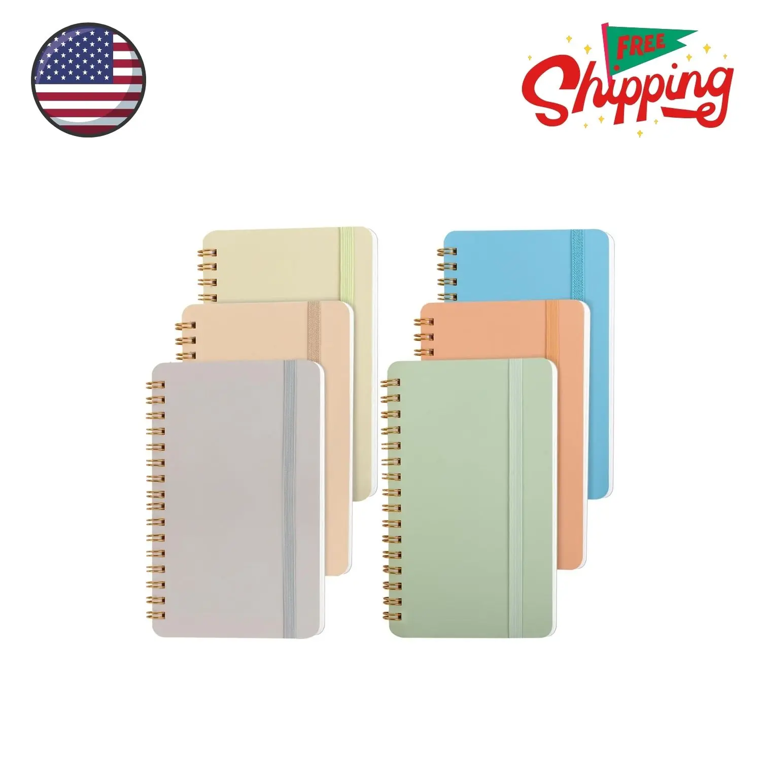 6 PCS Small Spiral Notebook 4x6, Notebooks for Note Taking, Colorful