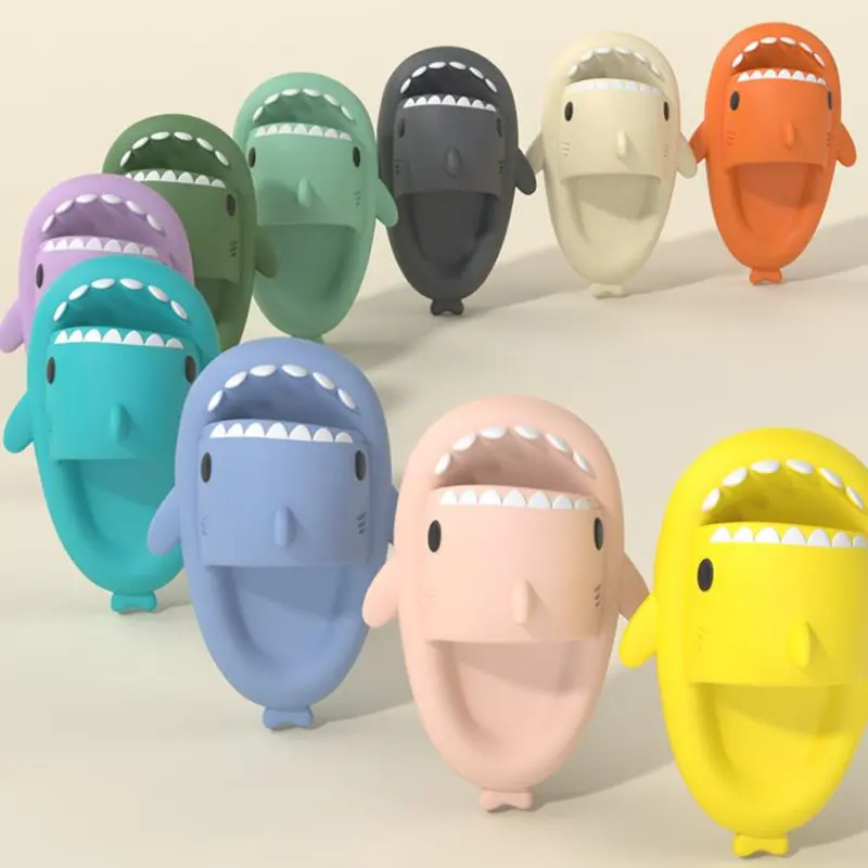 Cartoon Shark Slippers Funny Cutes Soft Slipper Indoor Outdoor  Shoes For Women Men Couples