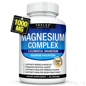 Toplux Nutrition Magnesium Complex 8 Elemental 1000mgCapsules for Bone Health & Daily Energy Absorption 90Ediblesupplements Essential Aminos magnesium glycinatespirulina magnesium