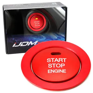 iJDMTOY JDM Red Aluminum Keyless Engine Push Start Button w/Surrounding Ring Trim For Subaru 2013-up BRZ, Crosstrek, 2014-up Forester, 2015-2021 WRX STI