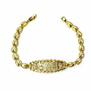 14K Gold Plated Lucky Elephant Bracelet - Size 7, Water Resistant, Elegant & Stylish Accessory for Everyday Wear