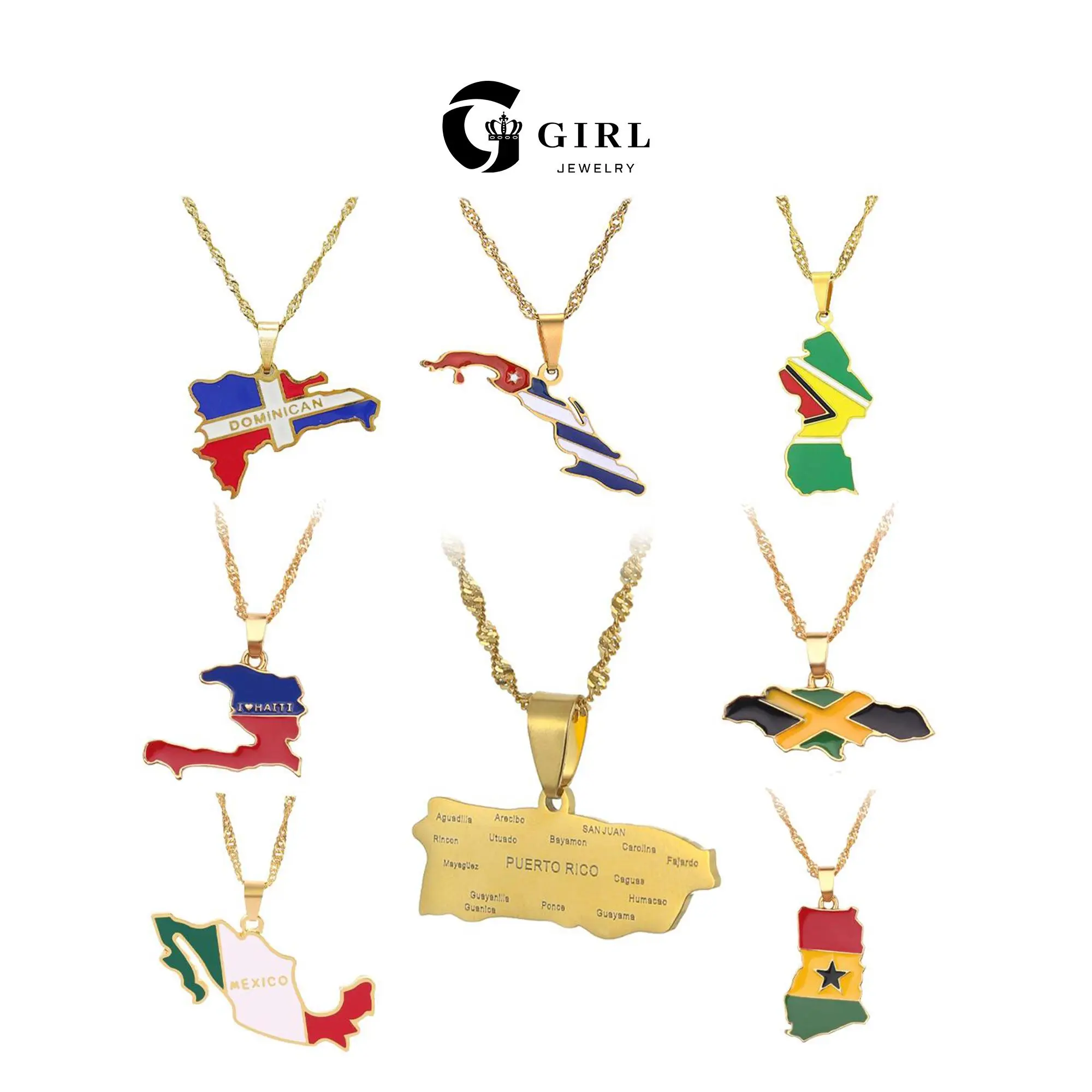 GGIRL World Map Pendant Necklace Teardrop-shaped world map design stylish and perfect for travel enthusiasts Made of stainless steel resistant to fading Versatile and unique fashionable jewelry unisex ideal holiday gift