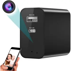 4K Wireless Hidden Cameras Mini Small Spy Security Wall Outlet WiFi Camera Indoor Camera for Home Security[Upgraded] (CAM)