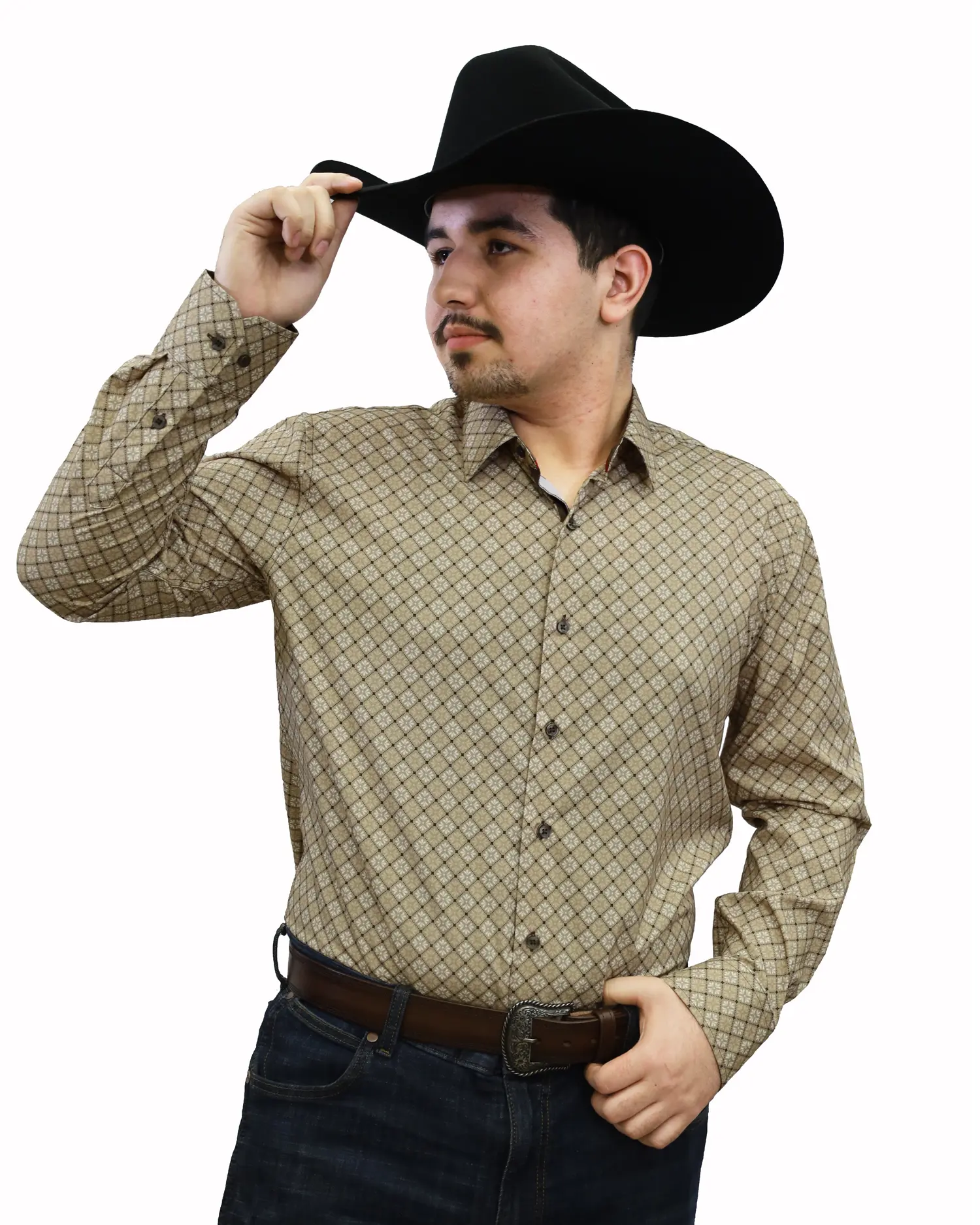 VS201L - FPMS -HFK-103-12 - Lt. Brown - Vaquero Signature Fashion Printed Shirts