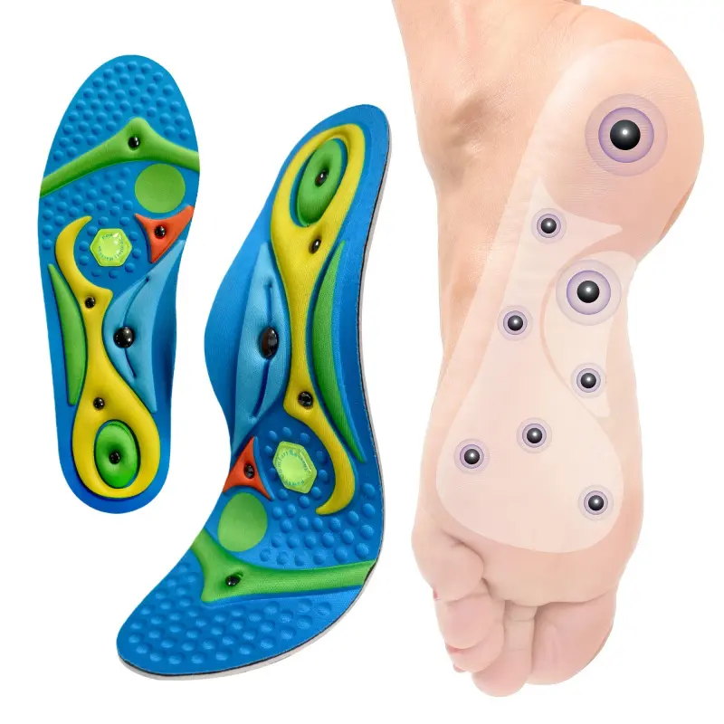 Acupoint Magnetic Insoles, Magnetic Technology Massage Insoles, Shock Absorbing Insoles, Soft Elastic EVA Material, Arch Support & Shock Absorption, Breathable Non-Slip Design, Ergonomic Cuttable Unisex Insoles, Comfortable Massage Experience