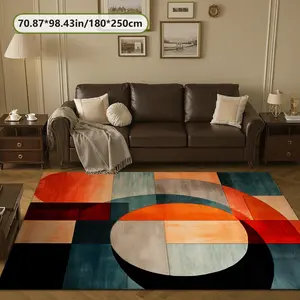 Velvet Soft Comfortable Home Rug, Household Decorative Rug, Vintage Geometric Print, Holiday Decor Carpet for Hallway Living Room Bedroom Door Mat Indoor Outdoor Use