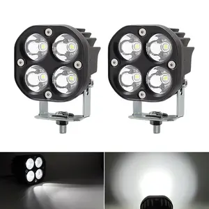 Led Pods Lights 3Inch 40W Led Driving Off Road Lighting 12V 24V Spot Cube Light Bar for 4WD Pickup Trucks Boat ATV UTV SUV Motorcycle Golf Tractor White Fog Light (Pack of 2)
