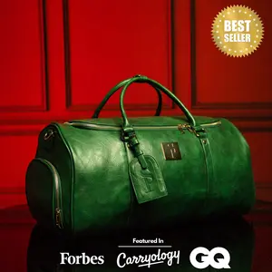 Emerald Green Leather Weekender Duffle Bag Emerald Green Leather Weekender Duffle Bag