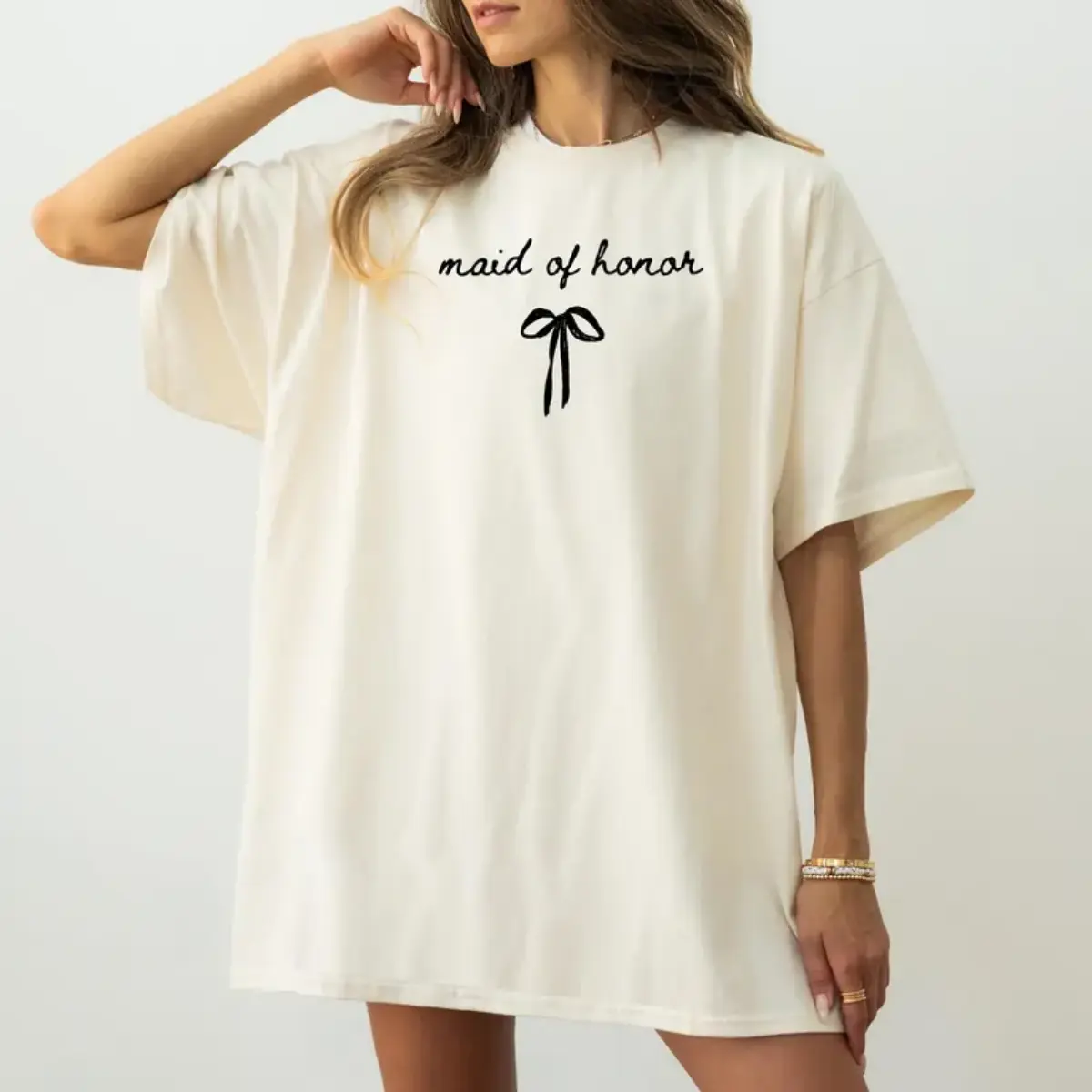 Maid Of Honor T-Shirt, MOH Proposal Tshirt, Maid of honor gift from bride, Bridesmaid gift Bow Bridal Party