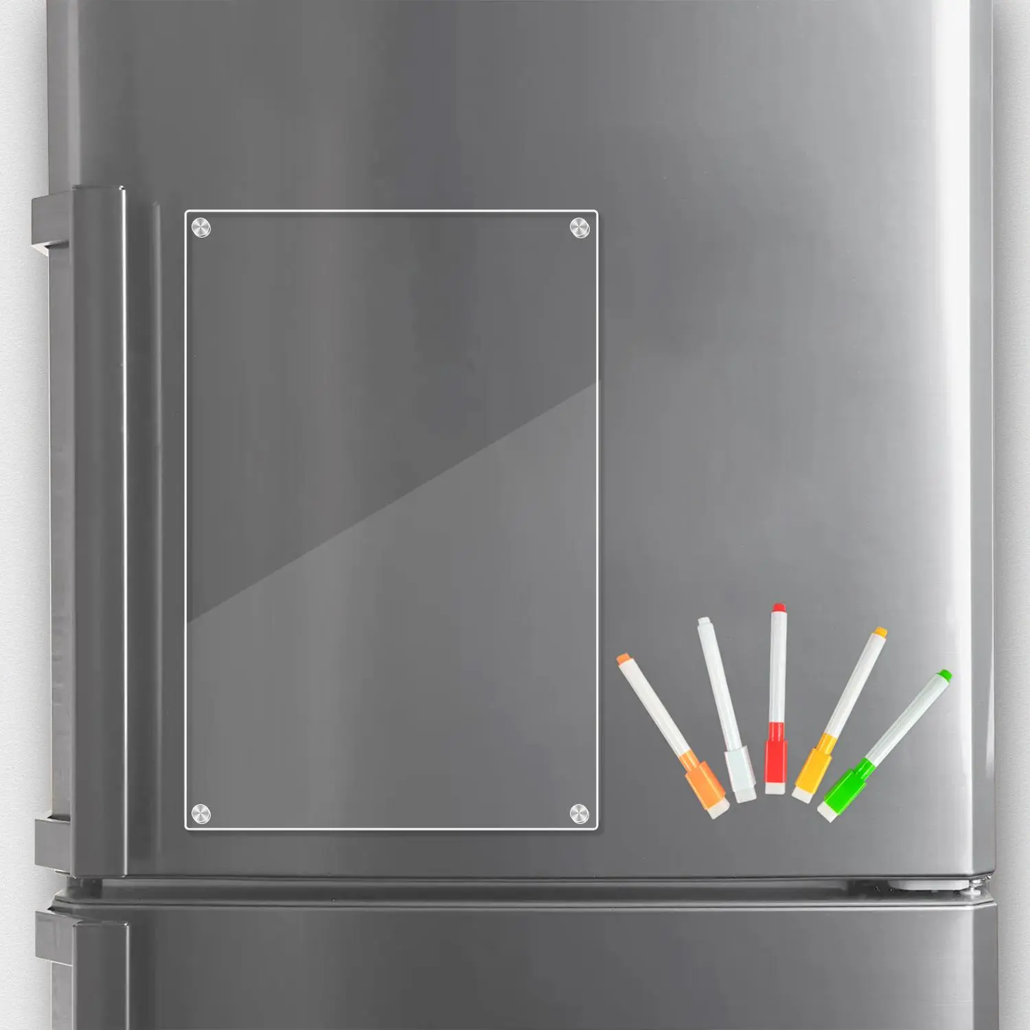 30cm * 20cm * 1pcs magnetic dry erase note board refrigerator, erase magnetic note board erase dry erase note board refrigerator, reusable Fridge Calendar whiteboard includes 5 colors, a rag, Magnetic Calendar for Fridge
