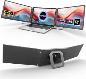 KEFEYA 15.6" Laptop Screen Extender, Includes Power Bank, FHD 1080P IPS Triple Laptop Monitor Extender for 13-17" Laptops, Plug & Play with HDMI/USB-A/TYPE-C/Hub, Compatible with Windows, Mac, Android summerwins