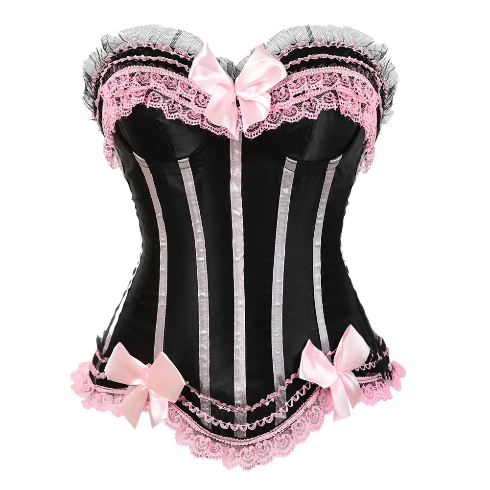 Women's Fashion Halter Neck Cropped Corset Bustier Lingerie - Flower Zipper, Sexy Burlesque Vintage Witch Halloween Cosplay Outfits (Blue, Green, White, Pink, Purple) Costumes