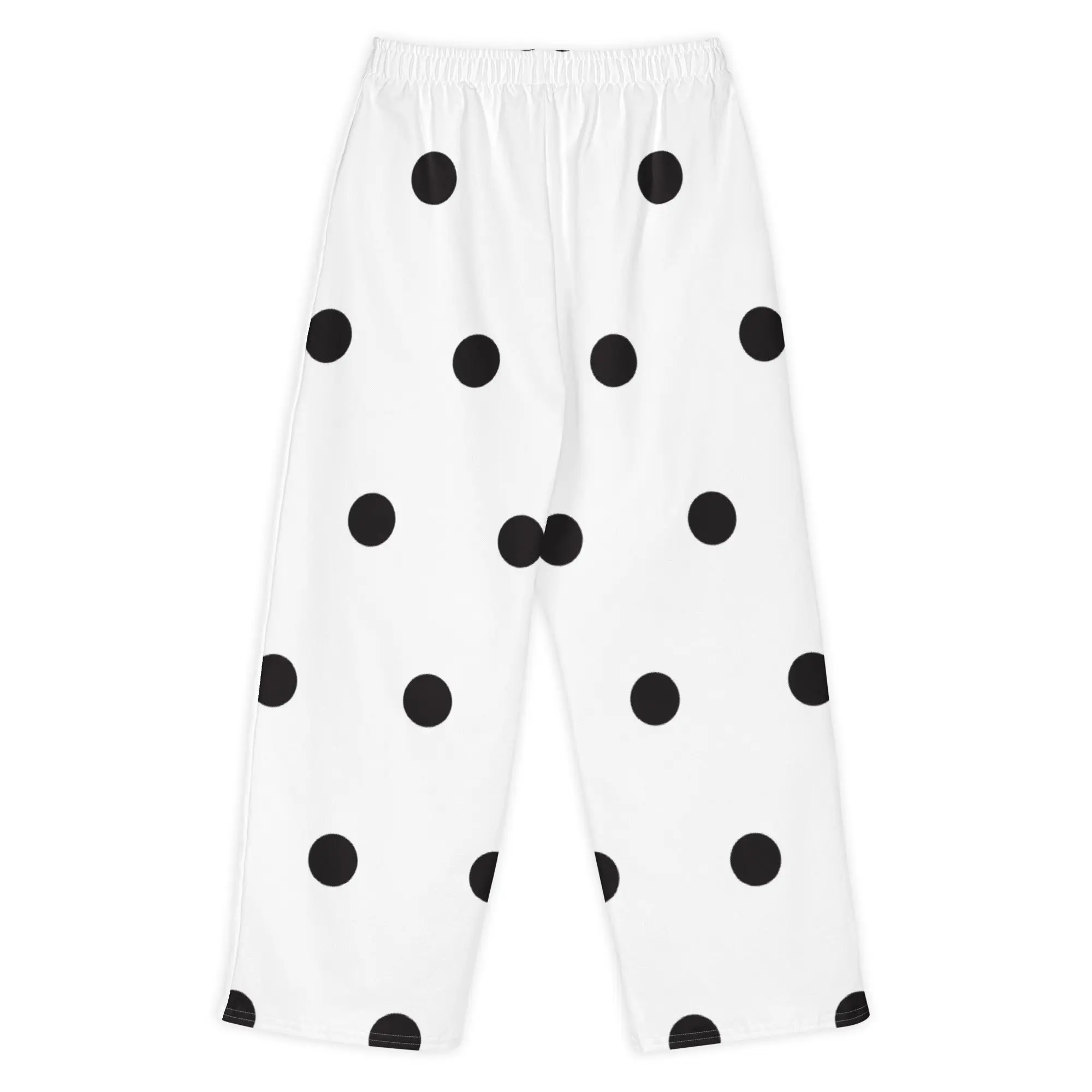 Poppy Seed Polka Dot Unisex Cotton Wide Leg Pants