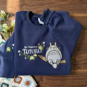 Studio Ghibli My Ne.ighbor T0.tor0 Embroidered Sweatshirt, Anime Aesthetic Hoodie, Cottagecore Apparel