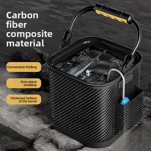 Camper Drawing Bucket Transparent Fish Bucket Fish Guard Bucket Fishing Bucket Portable Folding Fish Bucket Fish Box Luya Live Fish Bucket Collapsible Container