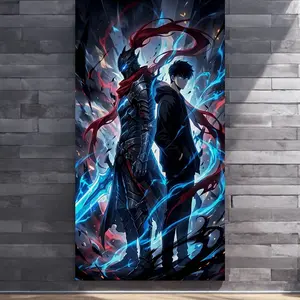 2D Flat, 2D Flat, 1pc Frameless Anime Canvas Poster for Bedroom, Living Room, And Kitchen – Modern Anime Art Print Home Decor – 15.75X29.53In Frameless, Perfect for Anime Fans' Collection