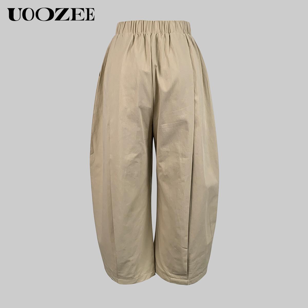 Women's 2025 Loose Solid Color Capri-Pants Cropped Trousers, 100% Cotton Summer Comfortable Breathable Fabric, Daily Versatile Elastic Waistband Lantern Pants with Pockets Women's 2025 Loose Solid Color Capri-Pants Cropped Trousers, 100% Cotton Summer Comfortable Breathable Fabric, Daily Versatile Elastic Waistband Lantern Pants with Pockets