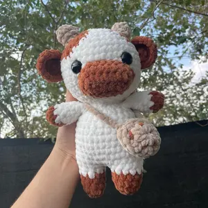 Chocolate Chip Cookie Cow Crochet Plush
