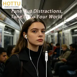 【HOTTU】HF13  Wired Headphones, 1.2m Cable, In-Ear Design with Microphone, 360° Surround Sound, Perfect Gift for Music Lovers